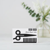 Scissors and Comb Hair Biz Business Card (Standing Front)