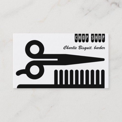 Customizable Scissors and Comb Hair Biz Business Cards