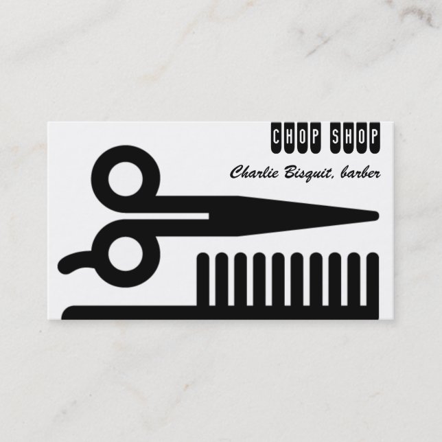 Scissors and Comb Hair Biz Business Card (Front)