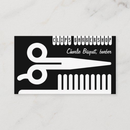 Customizable Scissors and Comb Hair Biz Business Card