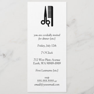 Scissors and Comb Invitation