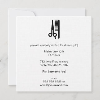 Scissors and Comb Invitation