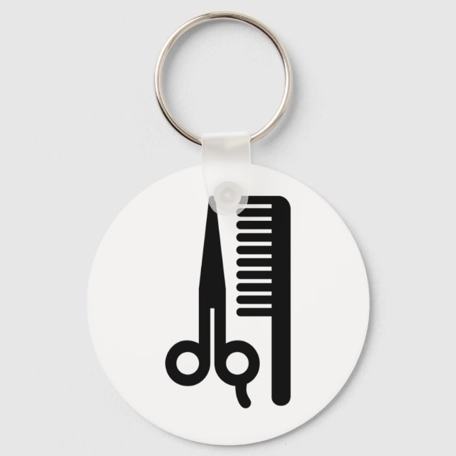 Scissors and Comb Keychain (Front)