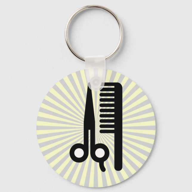 Scissors and Comb Keychain (Front)