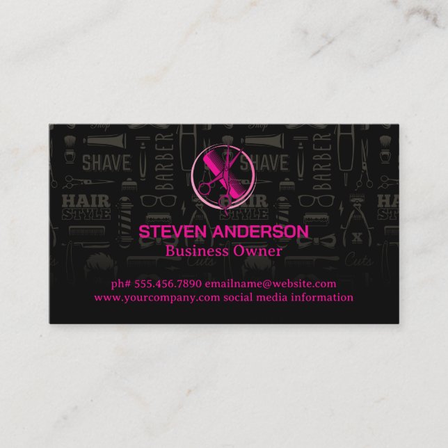 Scissors and Comb Logo | Barber Business Card (Front)