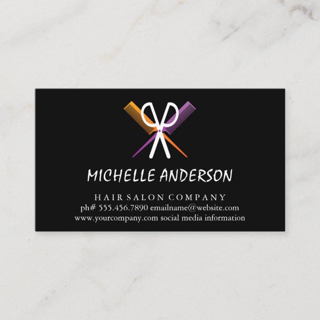 Scissors and Combs Business Card (Front)