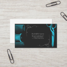 Scissors and thread business card for tailor