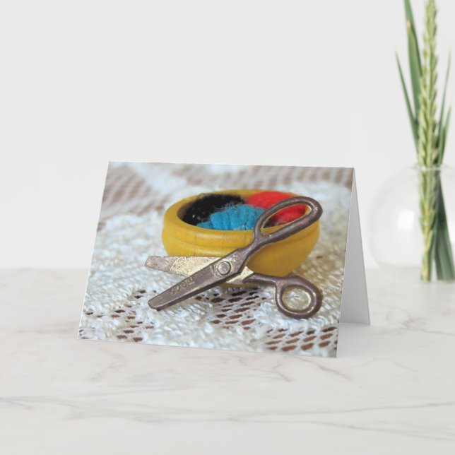 Scissors and yarn card (Front)