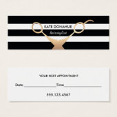 Scissors Black and White Striped Salon Appointment (Front & Back)