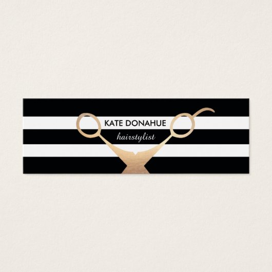 Scissors Black and White Striped Salon Appointment (Front)