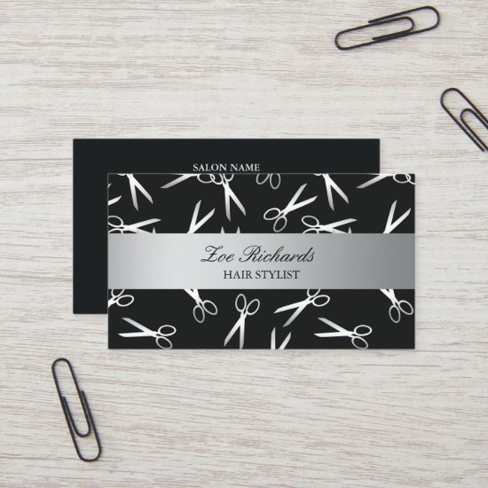 Scissors | Black & Silver | Hair Stylist Business Card