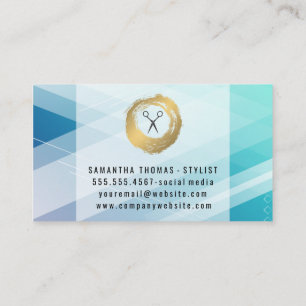 Scissors Blue Abstract Background Business Card