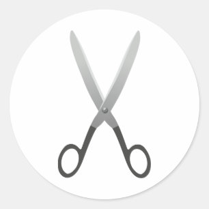 Scissors Classic Round Sticker