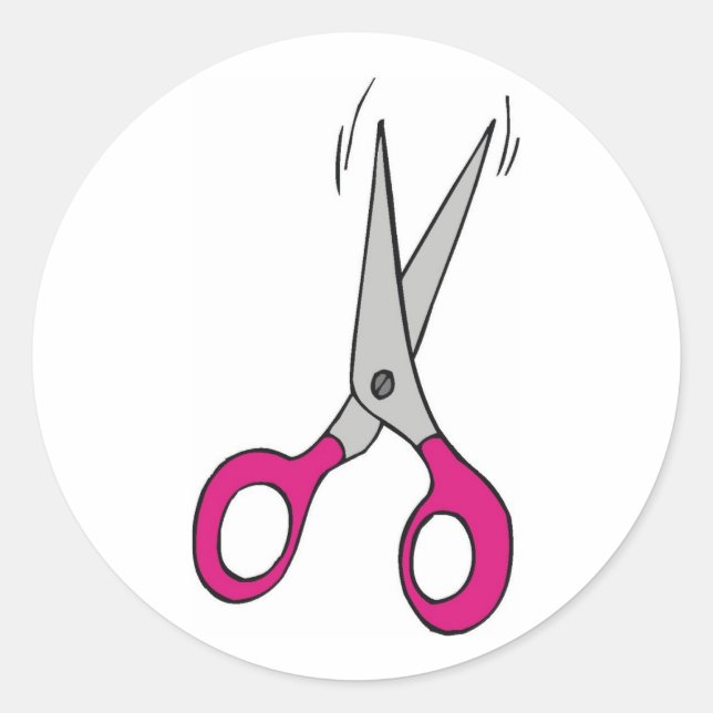 Scissors Classic Round Sticker (Front)