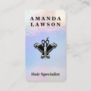 Scissors Clippers Iridescent Hair Stylist Business Card