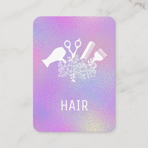  Scissors Comb Flowers Brush Rainbow   AP6  Business Card