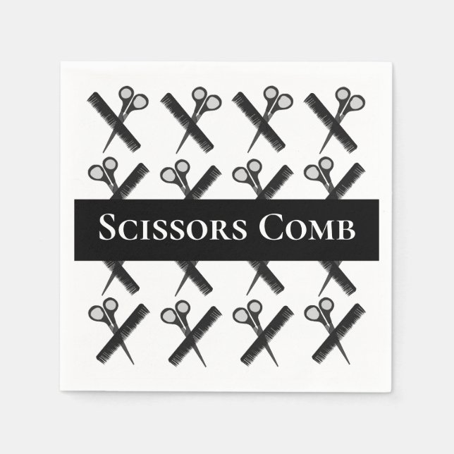 Scissors Comb Hairstylist Salon  Napkins (Front)