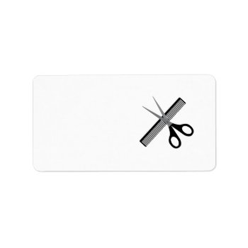 Scissors & Comb Label by i_love_cotton at Zazzle