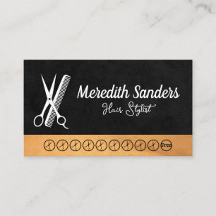 Scissors Comb Logo Punch Card