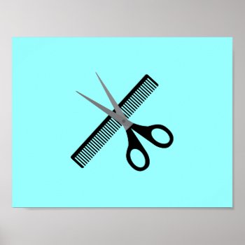 Scissors & Comb Poster by i_love_cotton at Zazzle