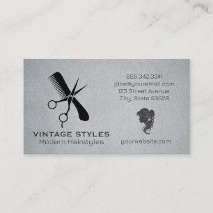 Scissors Comb Woman’s Hair Beauty Salon Business Card