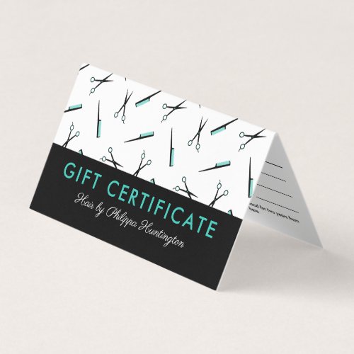 Scissors  Combs Hair Salon Gift Certificate