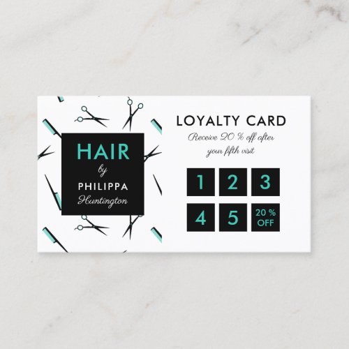 Scissors  Combs _ Hair Stylist Loyalty Card