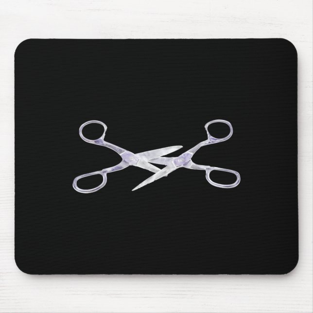 Scissors cut scissors  mouse pad (Front)