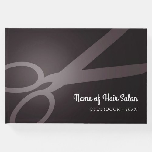 Scissors  Dark Brown  White  Hair Salon Guest Book