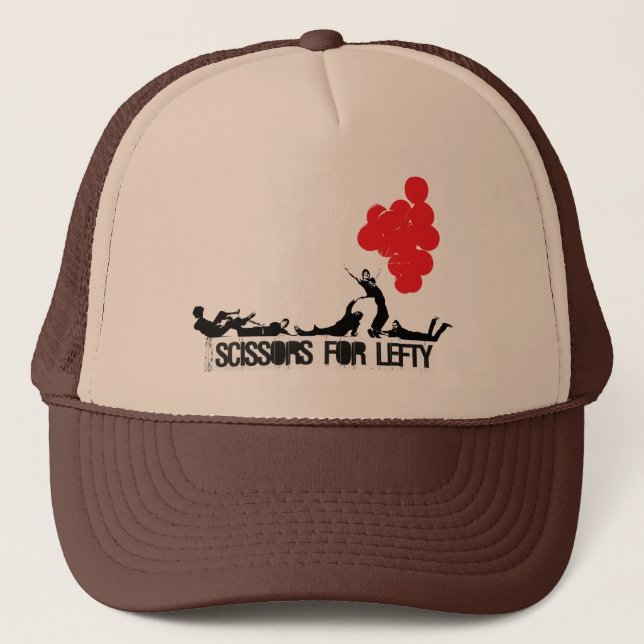 Scissors for Lefty Trucker Hat (Front)