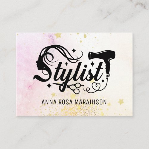  Scissors Hair Heart Glitter Dryer AP6 Business Card