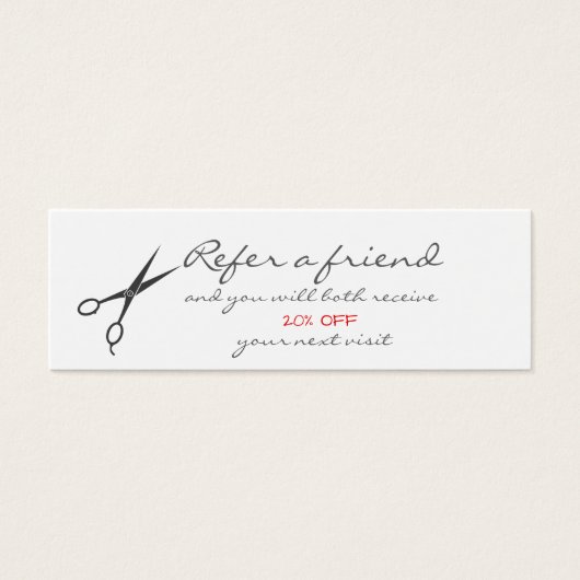 Scissors Hair Salon Referral Card (Front)