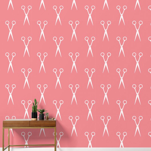  Scissors Hair Stylist Pattern Wallpaper (Hallway)