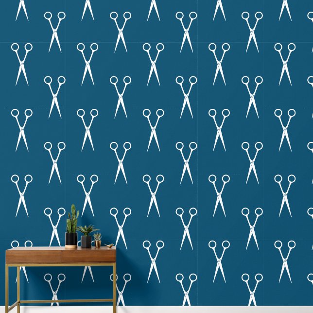  Scissors Hair Stylist Pattern Wallpaper (Hallway)
