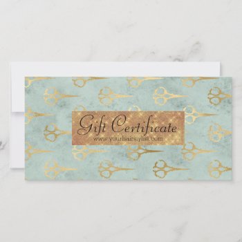 Scissors Hair Stylist Vintage Gift Certificate by thefashioncafe at Zazzle
