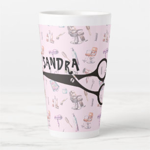 Scissors Hairdresser Stylist Personalized Latte Mug