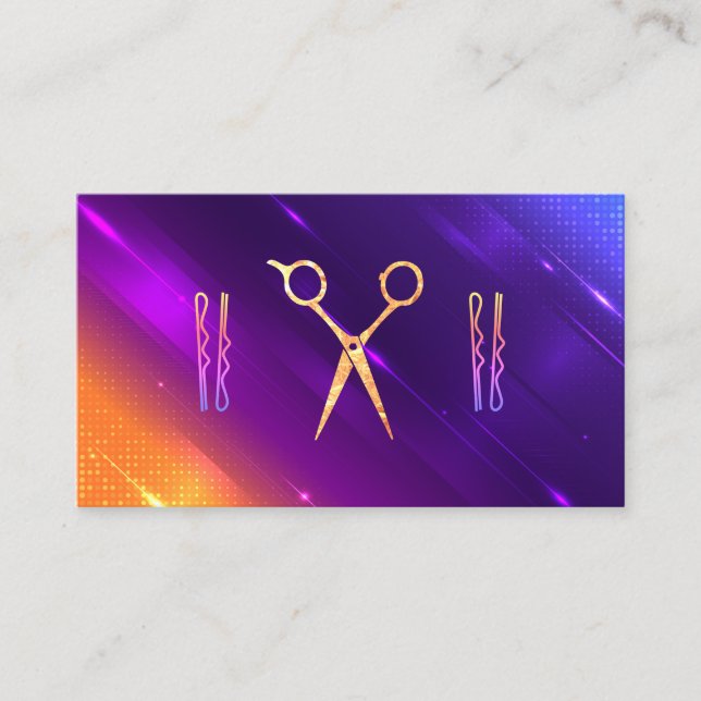 Scissors | Hairpins | Modern Hair Stylist Appointment Card (Front)