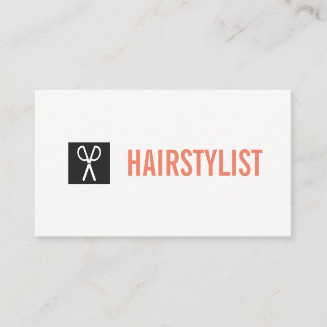 Scissors Icon / Hairstylist Business Card (Front)