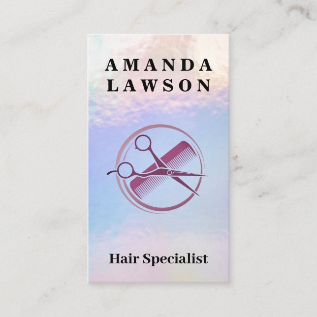 Scissors | Iridescent Shimmer | Hair Stylist Business Card (Front)