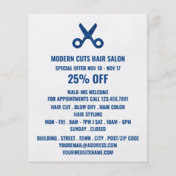 Scissors Logo, Hair Stylist, Hair Salon Advert Flyer