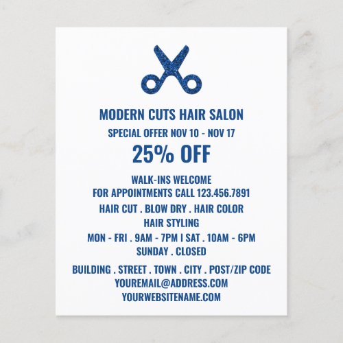 Scissors Logo Hair Stylist Hair Salon Advert Flyer