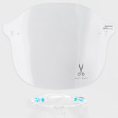Scissors Logo | Hairstylist Hair Salon Hairdresser Face Shield (Front w/Glasses)