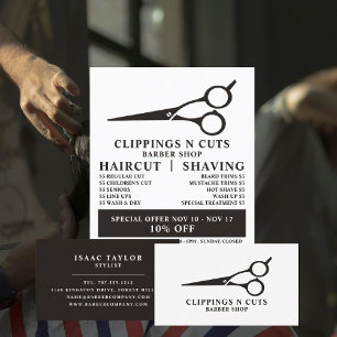 Scissors Logo, Men's Barbers Business Card