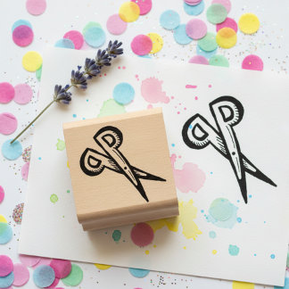 Scissors Mini Wooden Art Stamp
