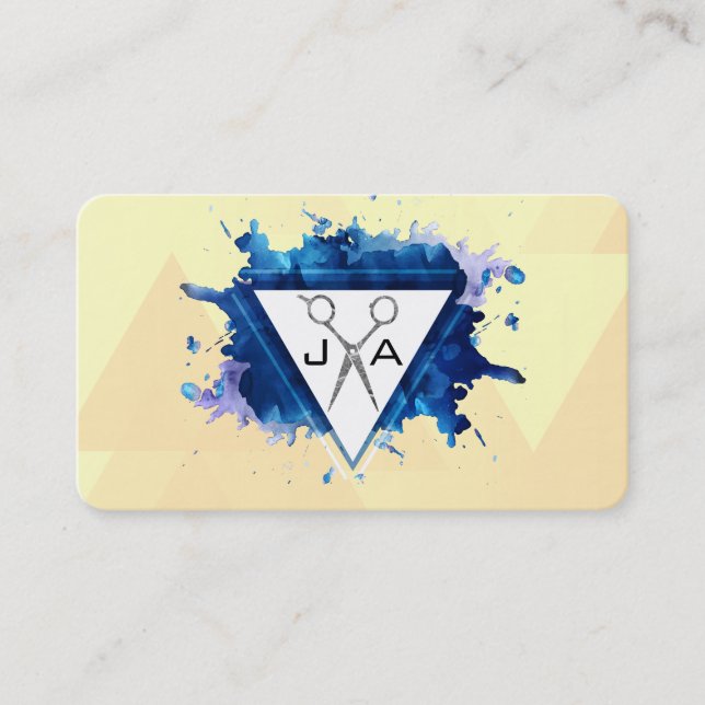 Scissors | Monogram | Hair Stylist Modern Appointment Card (Front)