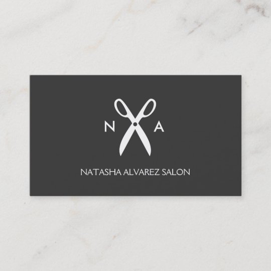 Scissors Monogram Logo For Hair Salon Stylists Business Card