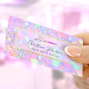 scissors on FAUX glitter pastel background Business Card