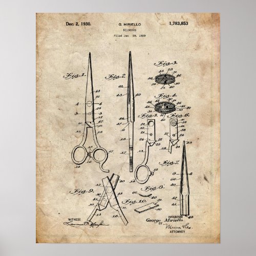 Scissors Patent Poster