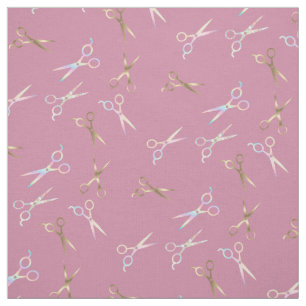scissors pattern on hot pink fabric