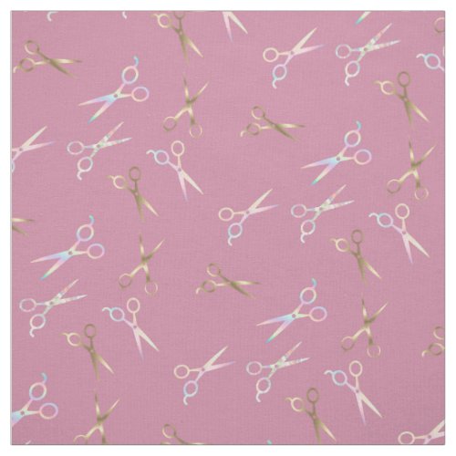 scissors pattern on hot pink fabric